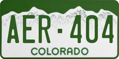 CO license plate AER404