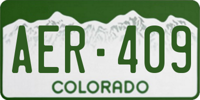 CO license plate AER409