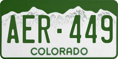 CO license plate AER449