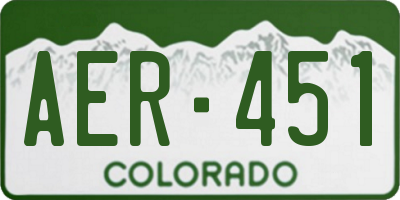 CO license plate AER451
