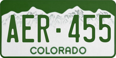 CO license plate AER455