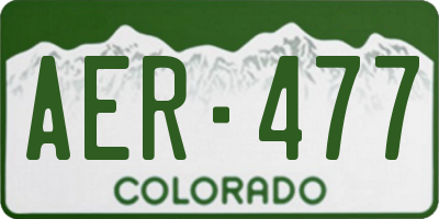 CO license plate AER477