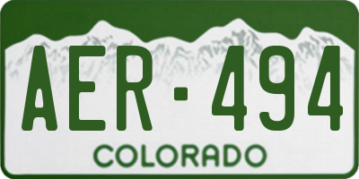 CO license plate AER494