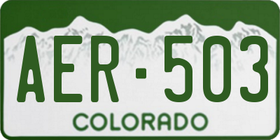 CO license plate AER503