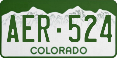 CO license plate AER524
