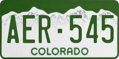 CO license plate AER545