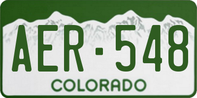 CO license plate AER548