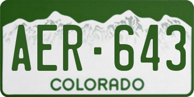 CO license plate AER643