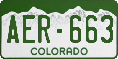 CO license plate AER663