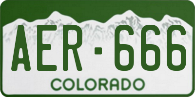 CO license plate AER666
