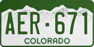CO license plate AER671