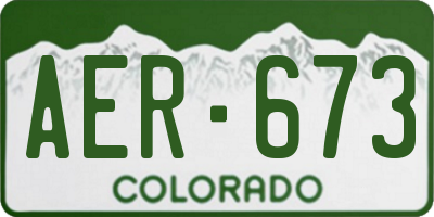 CO license plate AER673