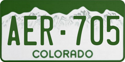 CO license plate AER705