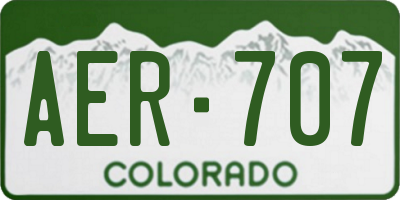 CO license plate AER707