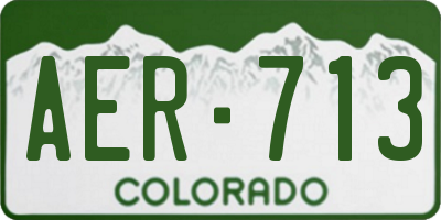 CO license plate AER713