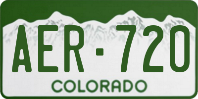 CO license plate AER720