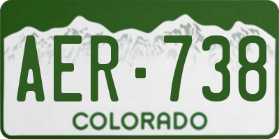 CO license plate AER738