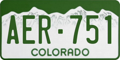 CO license plate AER751