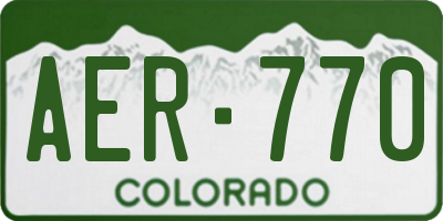 CO license plate AER770
