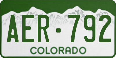 CO license plate AER792