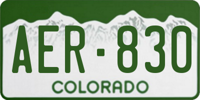 CO license plate AER830