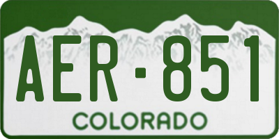 CO license plate AER851
