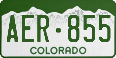 CO license plate AER855