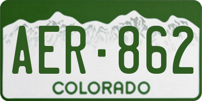 CO license plate AER862