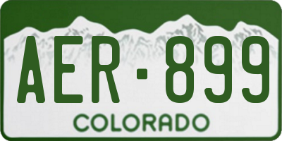 CO license plate AER899