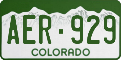 CO license plate AER929
