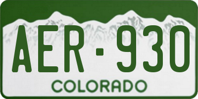 CO license plate AER930