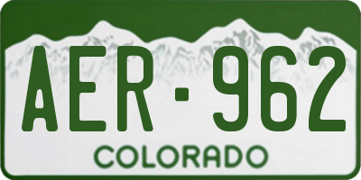 CO license plate AER962