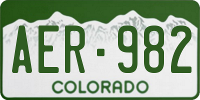 CO license plate AER982
