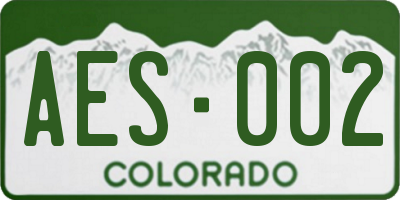 CO license plate AES002