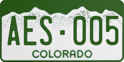 CO license plate AES005