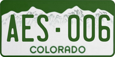 CO license plate AES006