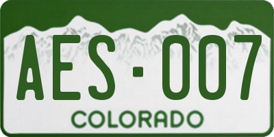 CO license plate AES007