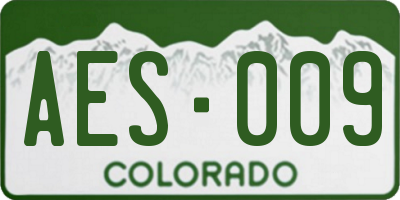 CO license plate AES009