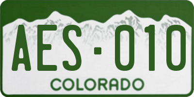 CO license plate AES010