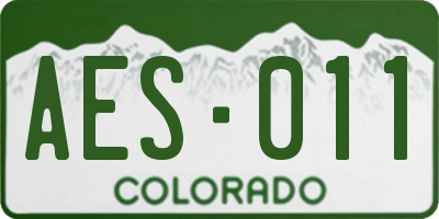 CO license plate AES011