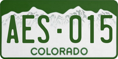 CO license plate AES015