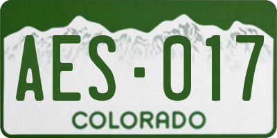 CO license plate AES017