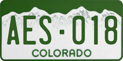 CO license plate AES018