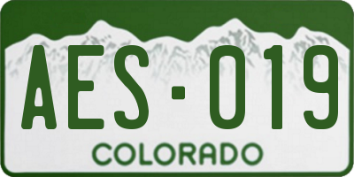 CO license plate AES019