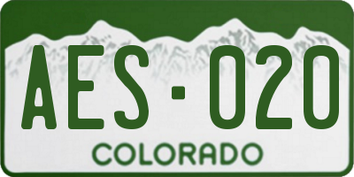 CO license plate AES020