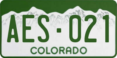 CO license plate AES021