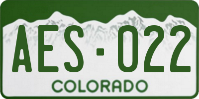 CO license plate AES022