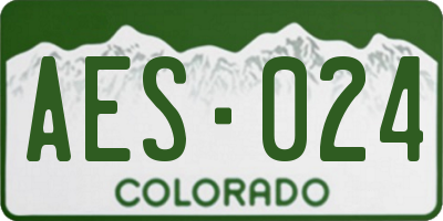 CO license plate AES024