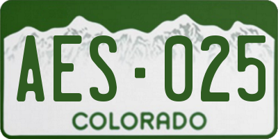 CO license plate AES025