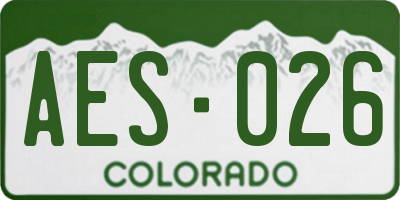 CO license plate AES026